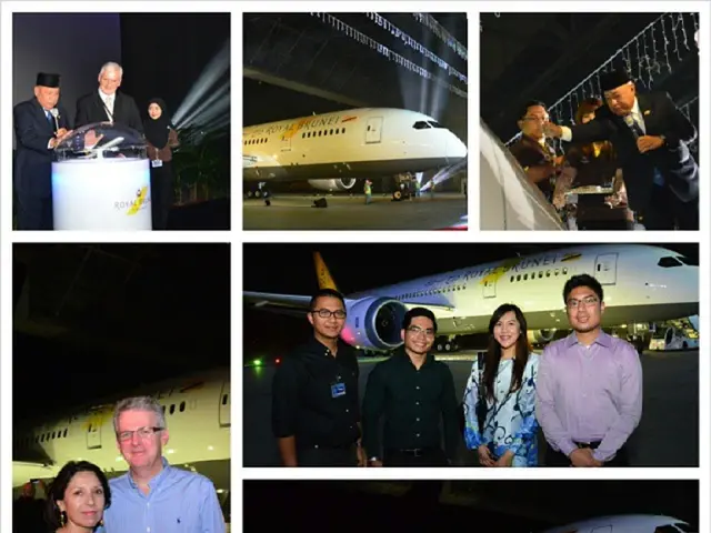 This is a collage image. In this images we can see people standing and aeroplanes.