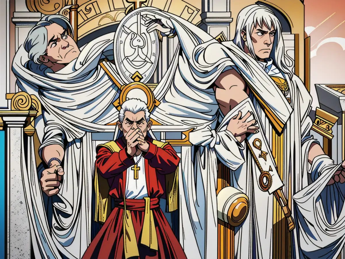 Clergy from various ranks, including priests, bishops, and cardinals, lead a sacred gathering at...